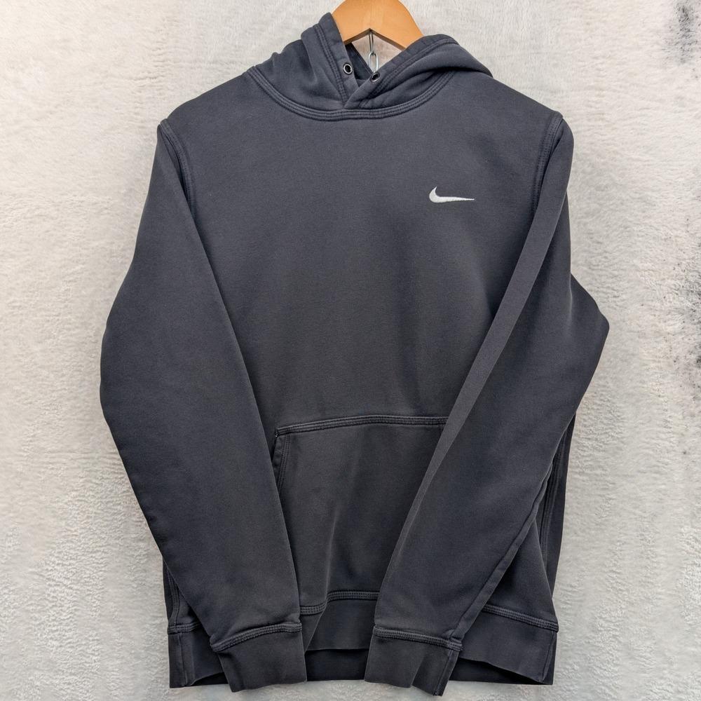 Nike Hoodie Men's L Black Swoosh Pullover Fleece Sporty Athleisure Streetwear